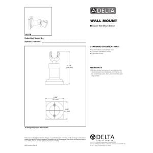 Delta Faucet U4010-CZ-PK Square Wall Mount Bracket, Champagne Bronze - color: Champagne Bronze