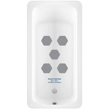 Kahuna Grip Bathtub Bath and Shower 5¼" Hexagon Non-Slip Traction Treads (Gray) - color: Gray