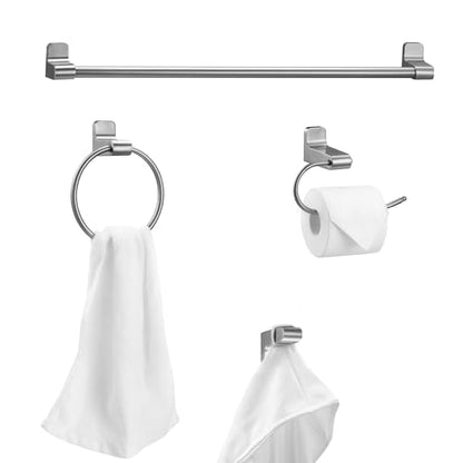 Globe Electric 5-Piece All-in-One Brushed Nickel Bathroom Accessory Set with 23" 3-Light Vanity Light and Clear Frosted Glass Shades - color: Brushed Nickel