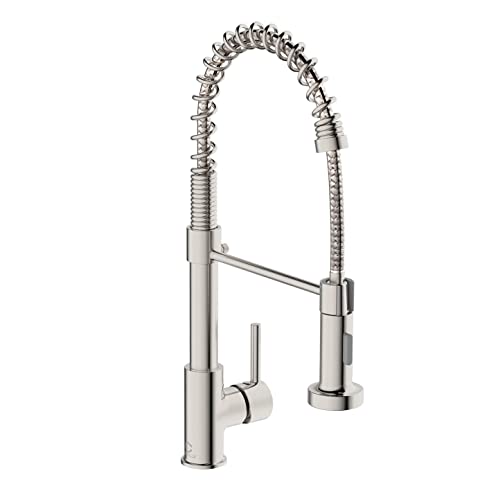 Kitchen Faucet, Commercial Kitchen Sink Faucets with Pull Down Sprayer, Stainless Steel Faucets for Kitchen Sinks, Dual Function Spray Head, Single Handle Spring Kitchen Faucets -Brushed Nickel - color: B-Brushed Nickel, style: Classic