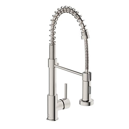 Kitchen Faucet, Commercial Kitchen Sink Faucets with Pull Down Sprayer, Stainless Steel Faucets for Kitchen Sinks, Dual Function Spray Head, Single Handle Spring Kitchen Faucets -Brushed Nickel - color: B-Brushed Nickel, style: Classic
