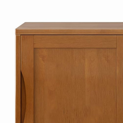 SIMPLIHOME Harper 48" Solid Wood Cabinet in Teak Brown - color: Teak Brown, size: 30 inch