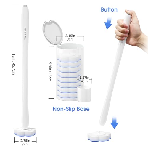 Disposable Toilet Bowl Brush with 40 Toilet Wand Refills, Toilet Bowl Cleaner Wands, Toilet Cleaning System Starter Kit - size: 1 brush+40 Refills