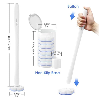 Disposable Toilet Bowl Brush with 40 Toilet Wand Refills, Toilet Bowl Cleaner Wands, Toilet Cleaning System Starter Kit - size: 1 brush+40 Refills
