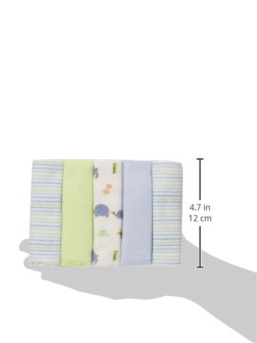 Spasilk Baby 10 Pack Soft Terry Bath Washcloth Wipes - color: Blue Elephant, size: 10 Count (Pack of 1)