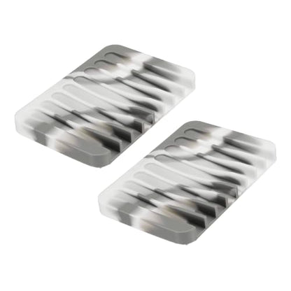 uxcell 2 Pcs Self Draining Silicone Soap Dish, Soap Tray with Drainage for Bathroom Shower Kitchen Sink, 4.5" x 3.1" x 0.4", Grey/White - color: Grey/White