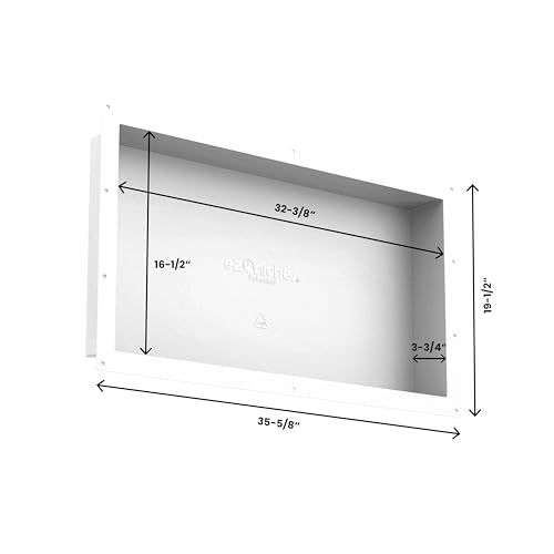 USA - Ready for Tile Niche Preformed Bathroom Recess It Shower Shampoo Shelf (16" X 32")
