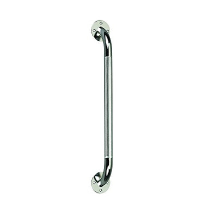 Drive Medical Chrome Knurled Grab Bar for Bathroom Safety, 18 in | Knurled Chrome Grab Bar Offers Secure, Slip-Resistant Support for Bathrooms and Everyday Safety at Home