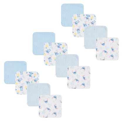 Disney Baby Washcloths 12 Pack – Ultra Soft Baby Wash Cloths, Lilo & Stitch (Stitch & Angel), Winnie the Pooh & Mickey Mouse, Absorbent Newborn Bath Essentials - color: Stitch I