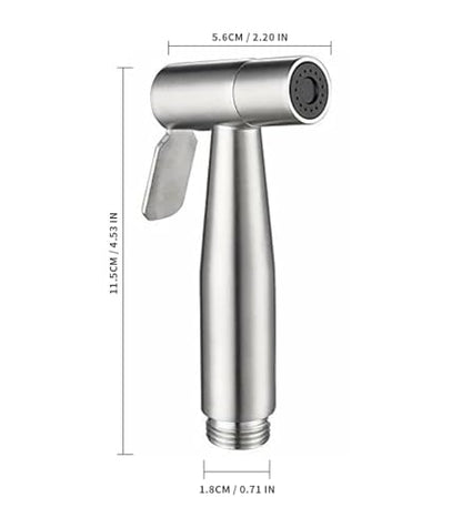 Handheld Bidet Sprayer for Toilet, Stainless Steel Bidet Head for Cloth Diaper, Pet Shower, Kitchen Cleaning, Personal Hygiene, G1/2 Hose Connectors - color: silvery sprayer head