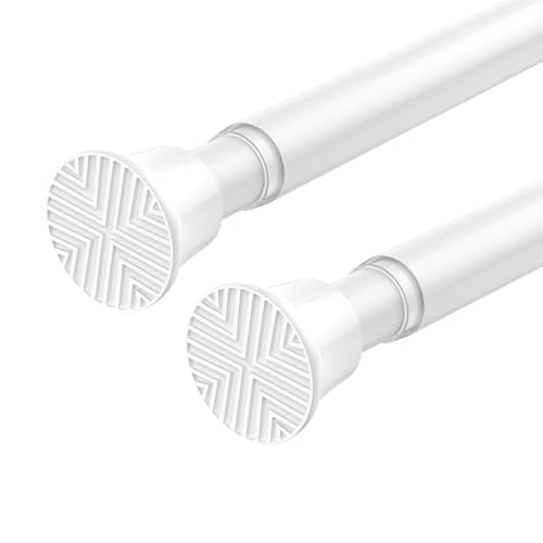 2Pack Tension Rods for Windows Small Tension Rod 16-38 inch Tension Curtain Rod Adjustable Curtain Rod No Drilling Spring Rod Curtain Rods For Doorway,Closet,Kitchen - color: White, size: 16" to 38"-2Pcs
