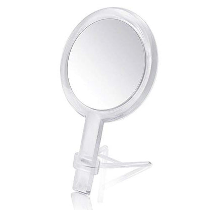 Double Sided 1x-7X Magnification Hand Held Makeup Mirror, Adjustable Stand | Distortion-free & High Definition, Portable, Multi-Purpose, Clear, Handheld Vanity Mirror for Women & Men, Makeup, Shaving
