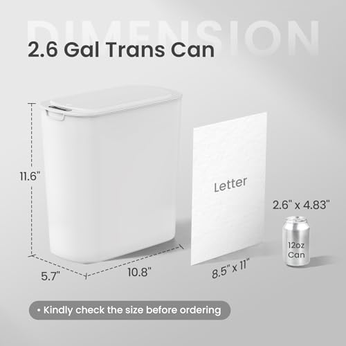 Cesun Automatic Small Bathroom Trash Can with Lid, 2.6 Gallon, White | Motion Sensor, Plastic, Touchless, Odor Control, Smart Garbage Can, Battery Operated, Manual Button, for Office/RV/Bedroom - color: White