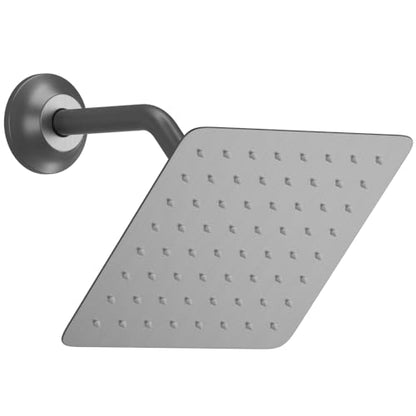 AYIVG 304 Stainless Steel 8 Inch Fixed Wall Mount Rain Square Shower Head with Shower Arm and Flange, Brushed Nickel - color: Brushed Nickel