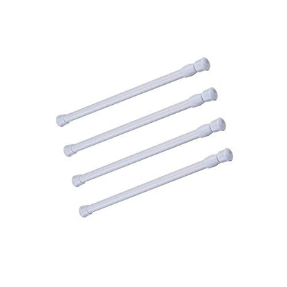 Tension Rods, 4 Pack 15.7-28 Inches Adjustable Spring Steel Cupboard Bars Tension Curtain Rod Shower Rod Extendable Width - color: White, size: 15.7-28 inches