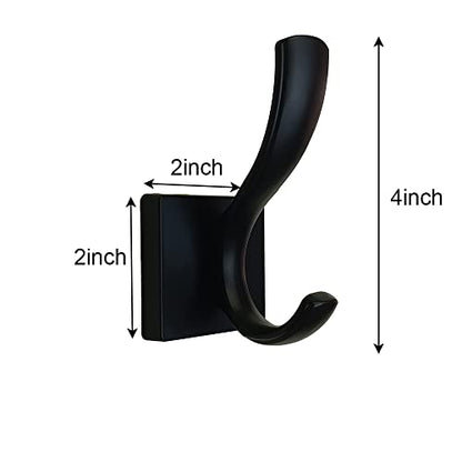 Black Coats Towels Hooks 6 Pack Towel Robe Clothes Coat Hooks,Heavy Duty Wall Mount Hooks for Bath Bedroom Kitchen Pool Garage Hotel (Black 6) - color: Black 6