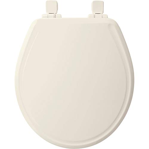 BEMIS 600E3 346 Toilet Seat will Slow Close and Never Come Loose, ROUND, Durable Enameled Wood, Biscuit/Linen