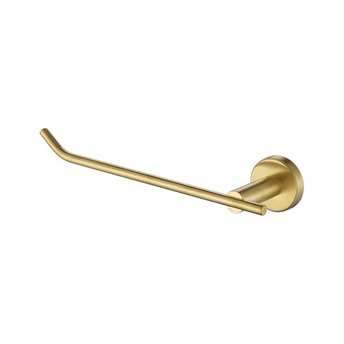 JQK Brass Gold Hand Towel Bar, Stainless Steel Towel Ring for Bathroom, 9 Inch Necklace Holder Brushed Golden Wall Mount Left Hand, TR101-BG - color: Gold, size: 9 Inch (Left)