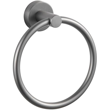 Cobbe Towel Ring, Hand Towel Holder for Bathroom Wall Mounted, Bathroom Towel Rack Round, Towel Hanger for Bathroom, Kitchen, Rv (Gunmetal Grey)