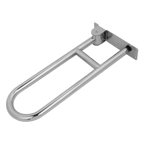 Marhynchus Flip Up Bathroom Grab Bar, Stainless Steel Wall Mount Toilet Handrails, 23.6 Inch Foldable Support Rail, 440 Lb Capacity, Space Saving for Elderly Seniors Disabled