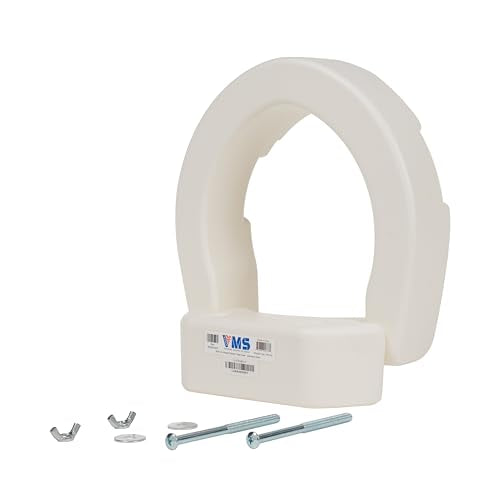VMS Deluxe Bolt-On Hinged Raised Toilet Seat - Available in Elongated & Standard Styles, 300 lbs Weight Capacity (Standard) - size: Standard