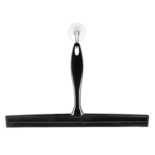 iDesign Bathroom Shower Squeegee, Black/Clear | Wall Hook Included - color: Black/Clear, style: Pack of 1