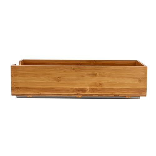 Household Essentials Glidez Bamboo and Steel Pull-Out/Slide-Out Storage Organizer for Under Cabinet Use - 1-Tier Design - Fits Standard Size Cabinet or Shelf, Natural - size: 11", style: Single Tier