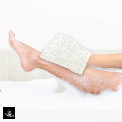 High Rise Stripe 6 Pack 6 x 8.5 Wash Mitt Set, Low Twist, Highly Absorbent, Gentle Hand and Face Cloth, European Style with Loop, White - color: White