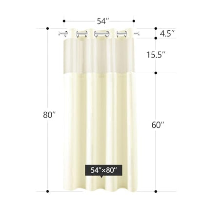 River Dream Cotton Blend Fabric Shower Curtain Set with Liner, Cream, 54x80 | Waffle Weave, No Hook Needed, with Snap in Replacement Liner, Top Sheer Window, Hotel Quality Fabric for Bathroom - color: Cream, size: 54"W x 80"L (Pack of 1)
