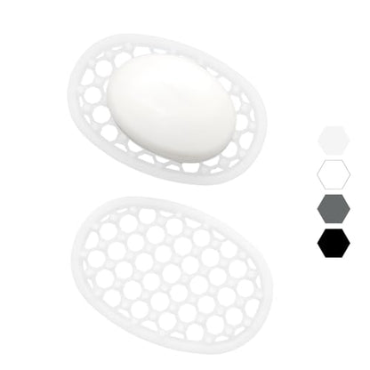 2 Pack Soap Dish for Shower, Non-Slip Silicone Bar Soap Holder with Efficient Drainage Holes for Bathroom Sink, Self Draining Soaps Saver Pad for Shower Niche, Shelf (Translucent- 2Pcs) - color: Translucent- 2pcs