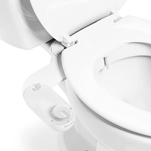 Brondell Fresh Spa Adjustable, Bidet Attachment FSA-15 for Toilet Seats with Adjustable Single Nozzle, Side Arm Control, Thin Profile, White (Ambient Temperature) - style: Adjustable Single Nozzle