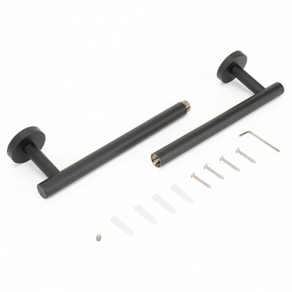 NearMoon Bath Towel Bar, Thicken Stainless Steel Shower Towel Rack Holder Wall Mounted for Bathroom,18-lnch Overall Length-16-lnch Usable Hanging Space (1 Pack, Matte Black) - color: Matte Black, size: 18 Inch