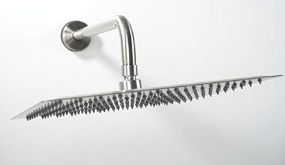 NearMoon Rain Shower Head, High Flow Stainless Steel Square Rainfall Shower, Waterfall Bath Shower Body Covering, Ceiling or Wall Mount (16 Inch, Brushed Nickel) - color: Brushed Nickel, size: 16 Inch Square