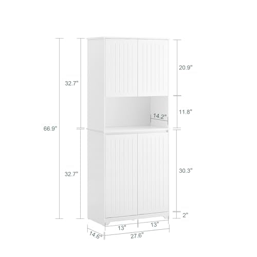 SoBuy Double Tilt Out Laundry Hamper Cabinet, 27.6 x 14.6 x 36.9 in, White | Double Tilt Out Laundry Storage Cabinet With Adjustable Shelves, Tall Cabinet With Hidden Pull Out Baskets, SO2-BZR150-W - color: White, size: Tall