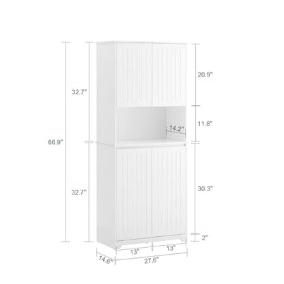 SoBuy Double Tilt Out Laundry Hamper Cabinet, 27.6 x 14.6 x 36.9 in, White | Double Tilt Out Laundry Storage Cabinet With Adjustable Shelves, Tall Cabinet With Hidden Pull Out Baskets, SO2-BZR150-W - color: White, size: Tall