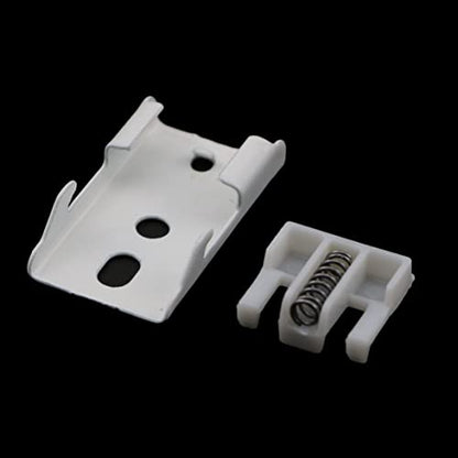 MEETOOT 12pcs Curtain Track Mounting Bracket White Ceiling Mount Brackets 10mm for Straight or Curved Curtain Track