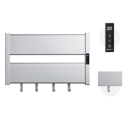 K&KALONZO Electric Heated Towel Rack, 2-Min Heat, Plug-in/Hardwired, H2-S | Wall Mounted, 10 Timers & 3 Heat Levels, 2H Rapid Dry, Anti-Scald, Aerospace Aluminum Towel Warmer for Bathroom, 4 Hooks, - color: Silver, size: 2-Bar