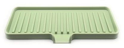 Silicone Soap Dish Tray and Sponge Holder with Drain Chute, Rectangular, Kitchen and Bathroom Sink Organizer (Pistachio, 9"x3.5") - color: Pistachio, size: (MD) 9"x3.5"
