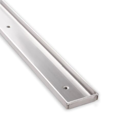 The Original Granite Bracket- Wedi® Linear Shower Drain Cover Plates (Tileable, 31 7/64 in. x 1 49/64 in.× 33/64 in.) Shower Floor Drain, Shower Renovations, DIY Showers - color: Tileable, size: 31 7/64 in. x 1 49/64 in.× 33/64 in.