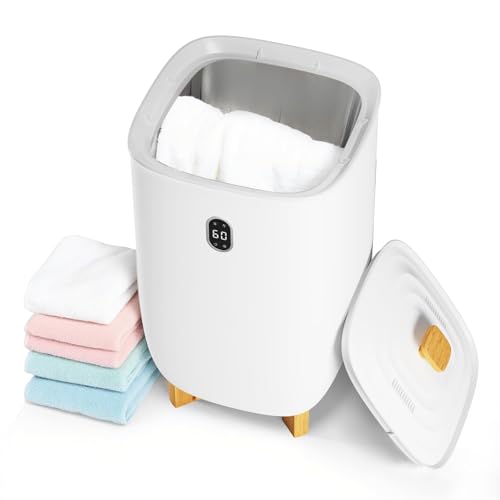 Towel Warmer Dryer for Bathroom, 7.9 gal(35 L) Capacity, Compact Electric Hot Towel Blanket Warmer Bucket with Auto Shut Off & 4 Timer Settings for Spa Home - size: 35L