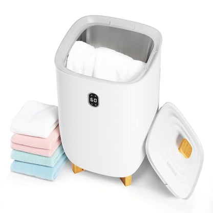 Towel Warmer Dryer for Bathroom, 7.9 gal(35 L) Capacity, Compact Electric Hot Towel Blanket Warmer Bucket with Auto Shut Off & 4 Timer Settings for Spa Home - size: 35L