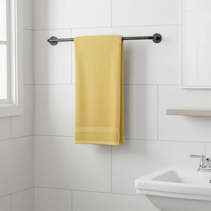 2 Packs Towel Bar 16-Inch Black Stainless Steel, Wall Mounted Bathroom Towel Rack with Mounting Screws, Rustproof - size: 16 inch