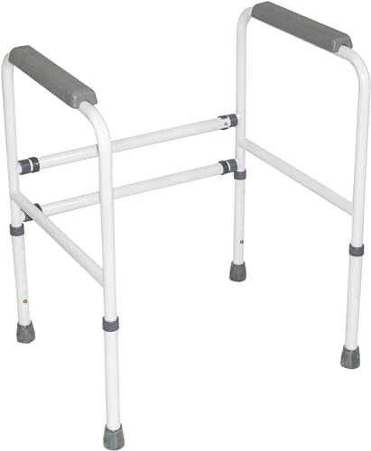 Aidapt Free Standing Support Toilet Safety Frame with Adjustment for Height and Width with Non Slip Feet Flat Pack