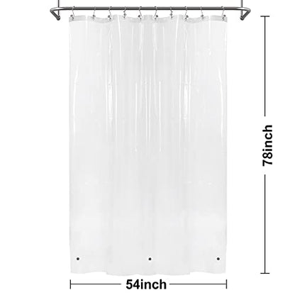 Barossa Design 54x78 Inch Stall Shower Curtain/Liner Heavy Duty, Clear | 8G Thick PEVA, 3 Magnets at Bottom, 10 Rustproof Grommets, Waterproof, PVC Free, 54x78 Inches for Bathroom Stall - color: 1a. Clear, size: 54"W x 78"L (Pack of 1)