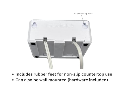 2 Slot Family Electric Toothbrush Charger Holder and Bathroom Organizer, for Select OralB and Philips Sonicare Tooth Brush Chargers (See Compatability Image), Countertop Stand or Wall-Mounted, White - size: 2 Openings