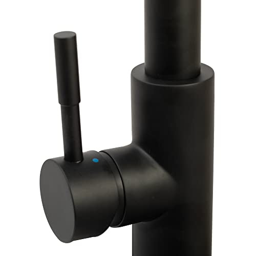 Dura Faucet DF-MK504SLK-MB RV Pull-Down Kitchen Faucet (Matte Black) | High-arc spring pull-down kitchen faucet for RV and camper galleys. Matte Black finish. - color: Matte Black