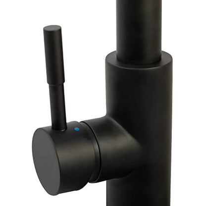 Dura Faucet DF-MK504SLK-MB RV Pull-Down Kitchen Faucet (Matte Black) | High-arc spring pull-down kitchen faucet for RV and camper galleys. Matte Black finish. - color: Matte Black