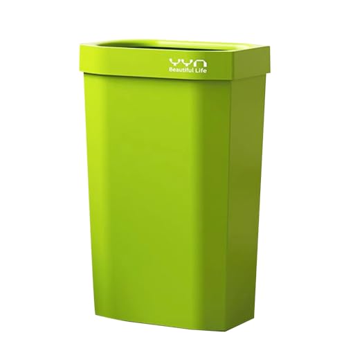 4 Gallon, Small Slim Garbage Can, Open Top Trash Can for Bathroom, Kitchen, Office, Bedroom, Living Room (Green) - color: Green