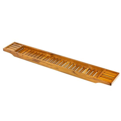 VaeFae Teak Bathtub Tray, Wooden Bath Caddy for Bathtub, Bath Tub Wood Table for Tub, 39.8" x 6" x 1.8" - size: 39.8" x 6" x 1.8"