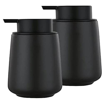 12Oz Hand Soap Dispenser - 2 Pack Ceramic Liquid Soap Dispenser Set | Lotion Dispenser with Easy-to-Press Pump, Reusable and Refillable Mordern Dish Soap Dispenser for Bathroom & Kitchen, Black - color: Black Liquid Dispenser